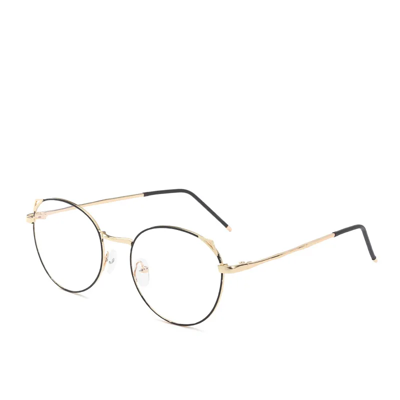 Women's Simple Versatile Personality Round Frame Glasses Frame - Black