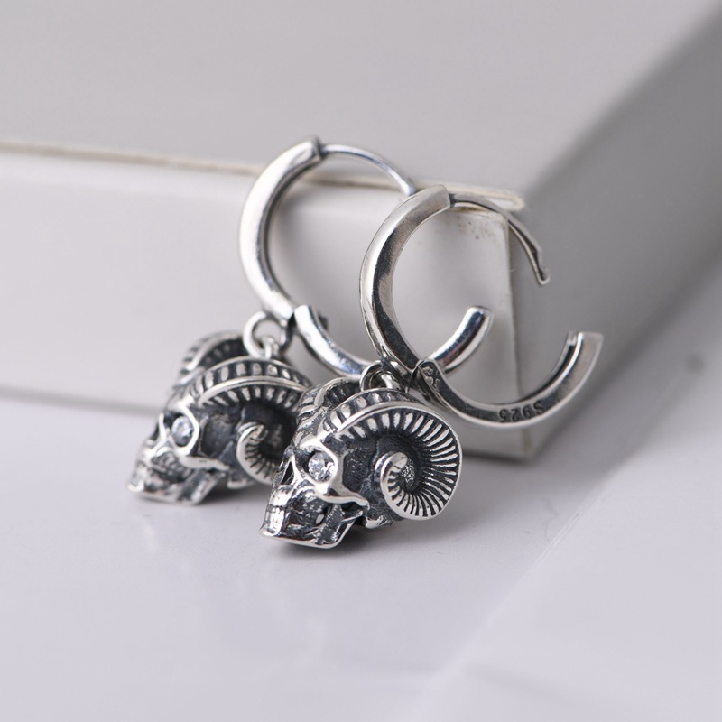 Golden Deer King S925 Silver Vintage Antique Finish Earrings