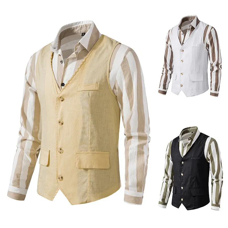 Men's Retro Linen Casual Loose Vest