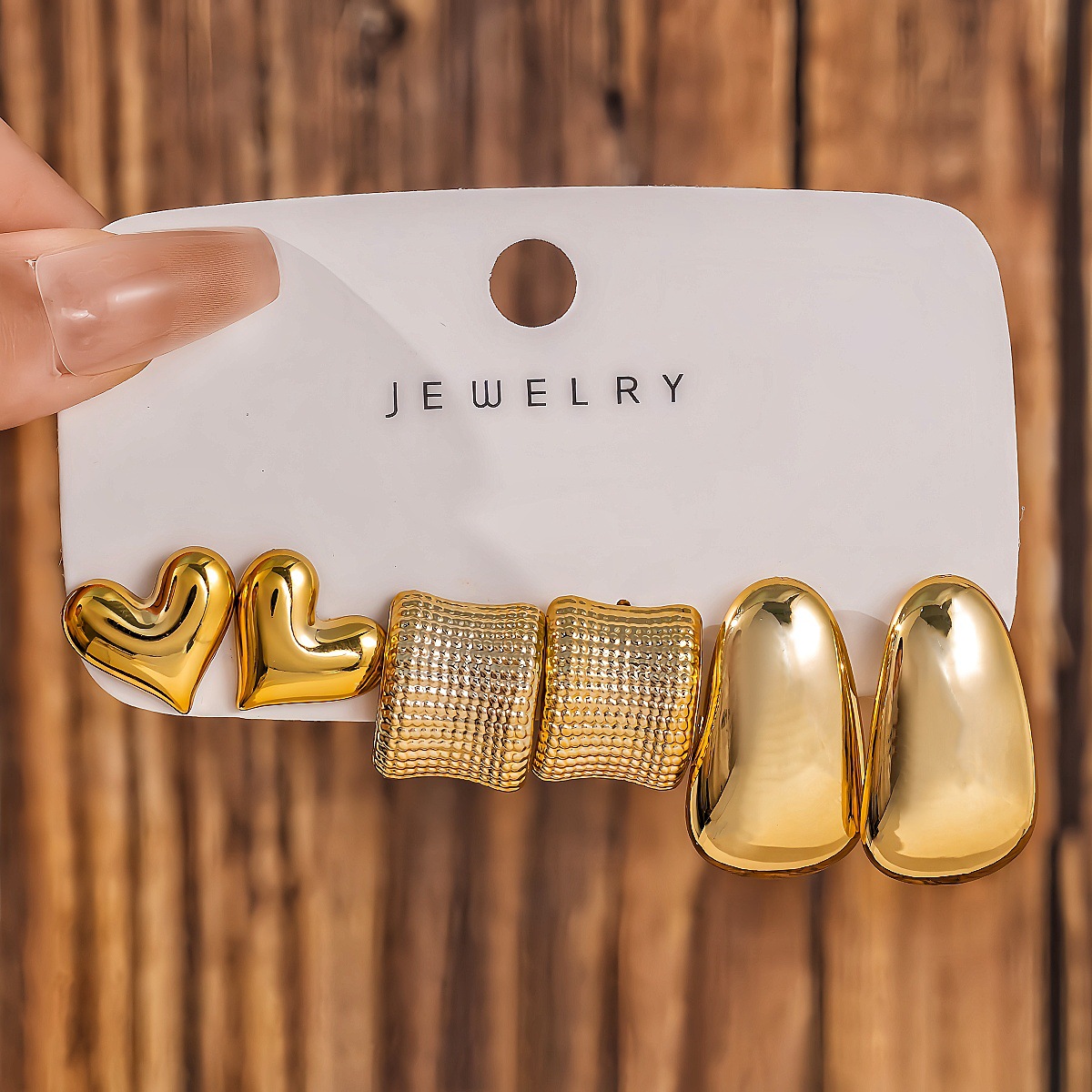 Fashionable Tassel Simple Creative And Personalized C-Shaped Waterdrop Stud Earrings