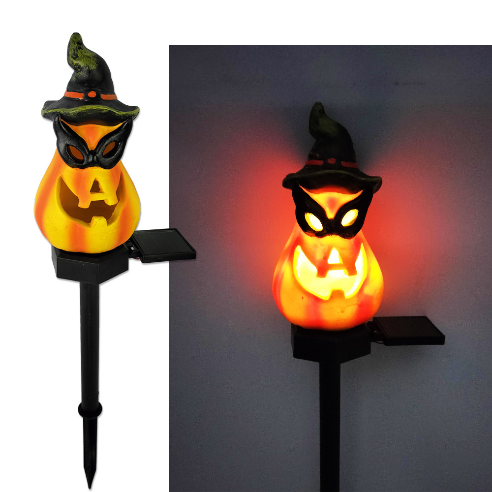 Creative Solar Pumpkin Lantern: Outdoor Garden Resin Decor for Halloween Festivi - Picture 8 of 12