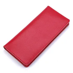 Genuine Cowhide Simple Women's Wallet Fashion - Red - View 1