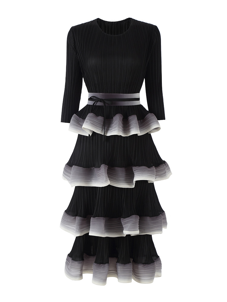 Women's Polyester Niche Exquisite Pleated Dress