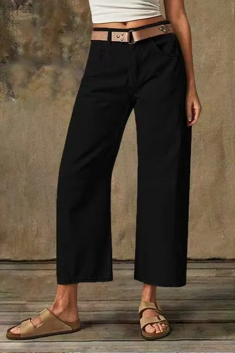 Casual Slim Fit All matching Straight Jeans Black - Shop at LoveMi