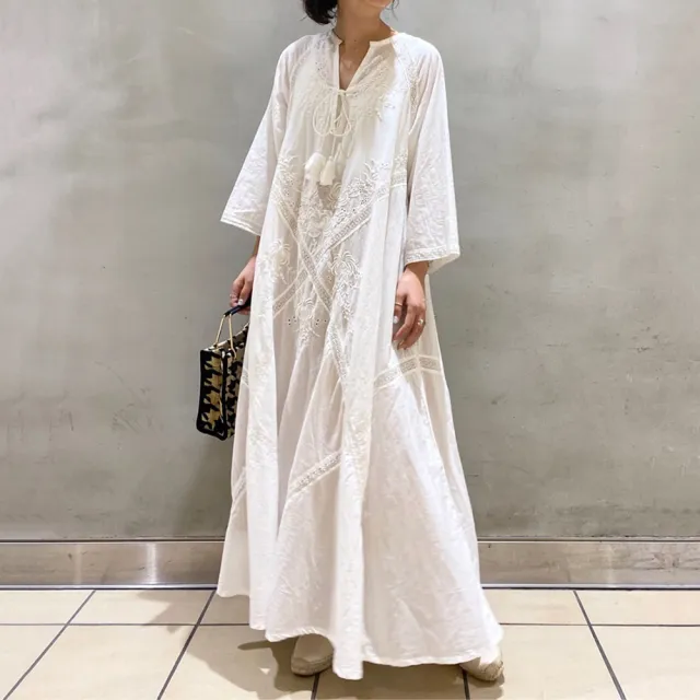 Retro Japanese style Elegant Loose fitting Lace up Dress For A Ladylike Look White - Shop at LoveMi