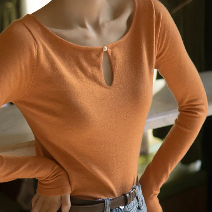 Inner Wear Fashion Bottoming Shirt High-grade Shoulder Top - Orange