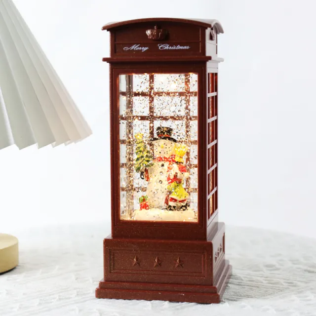 Christmas Decoration Music Box Furnishings Ornaments Telephone Booth Snowman - Shop at LoveMi