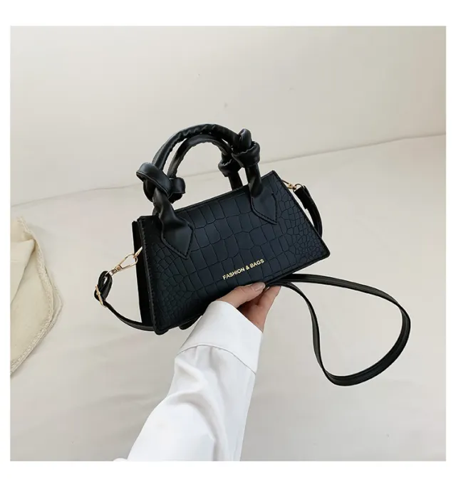 Retro Textured Simple Women's Western Style Leisure Crossbody Bag Black - Shop at LoveMi