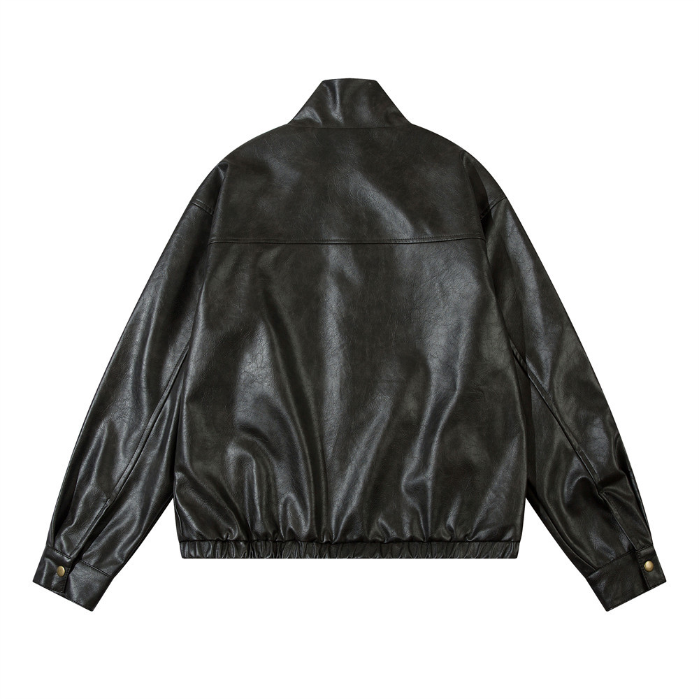 Fall Retro Hip Hop PU Leather Jacket For Men