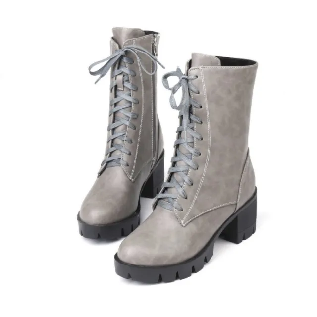 Women's European And American Taiwan Platform Martin Boots Gray - Shop at LoveMi