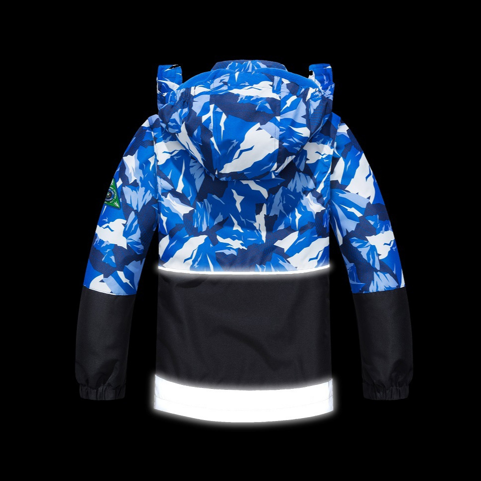 Boys Outdoor Camouflage Color-block Zip-up Jacket Kids Shell Jacket