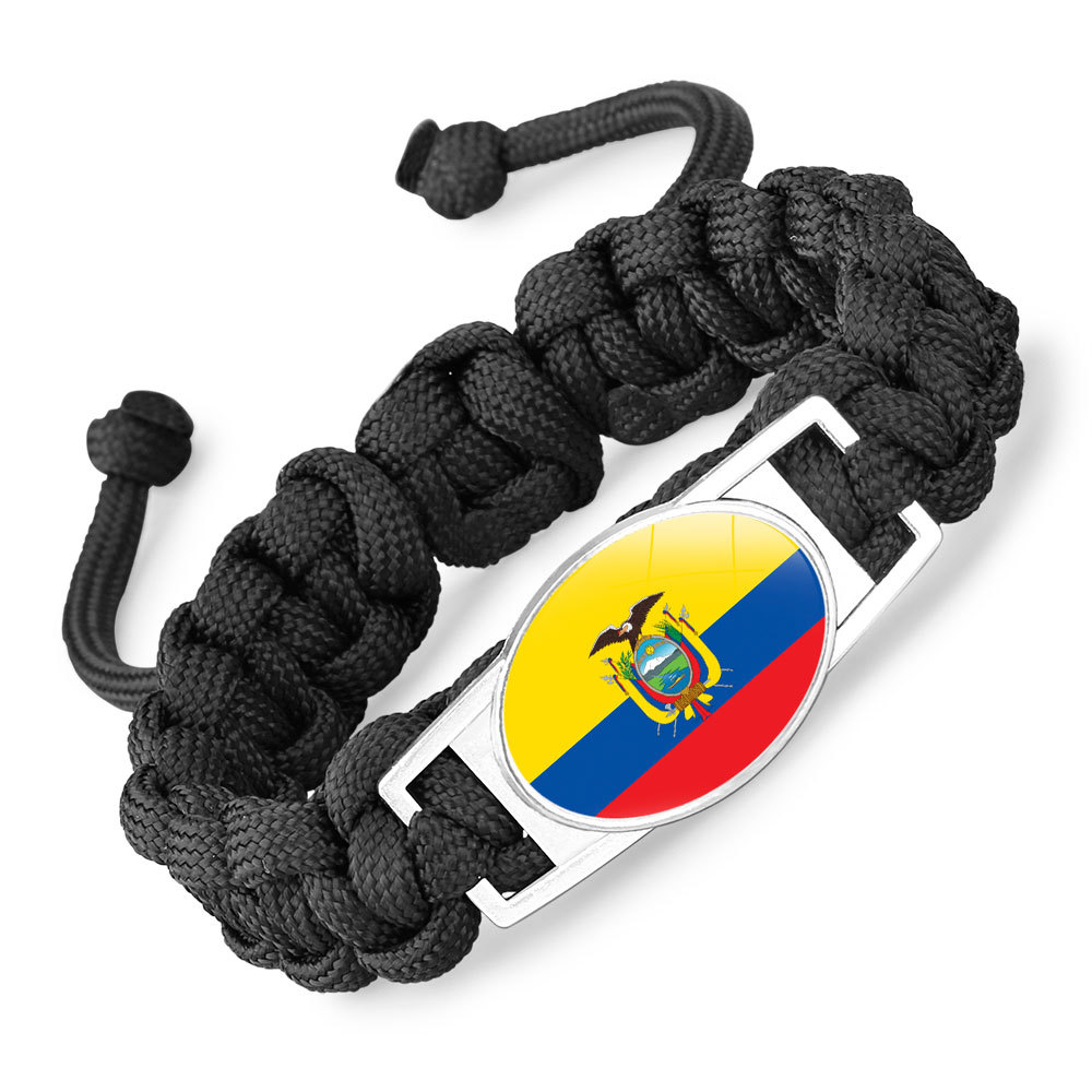 Flag-pattern Woven Adjustable Paracord Bracelet