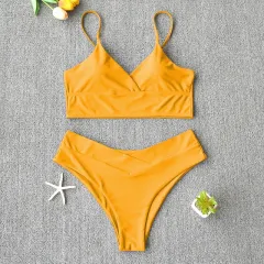 Swim Suit Swimsuit Women Two Piece Swimwear Beach Bikini 27 - Yellow - View 1
