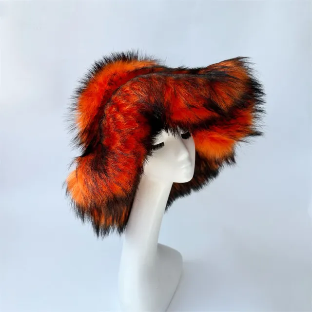 Warm Environmental Protection Fur Raccoon Fur Thickened Autumn And Winter Personalized Punk Hat Orange - Shop at LoveMi
