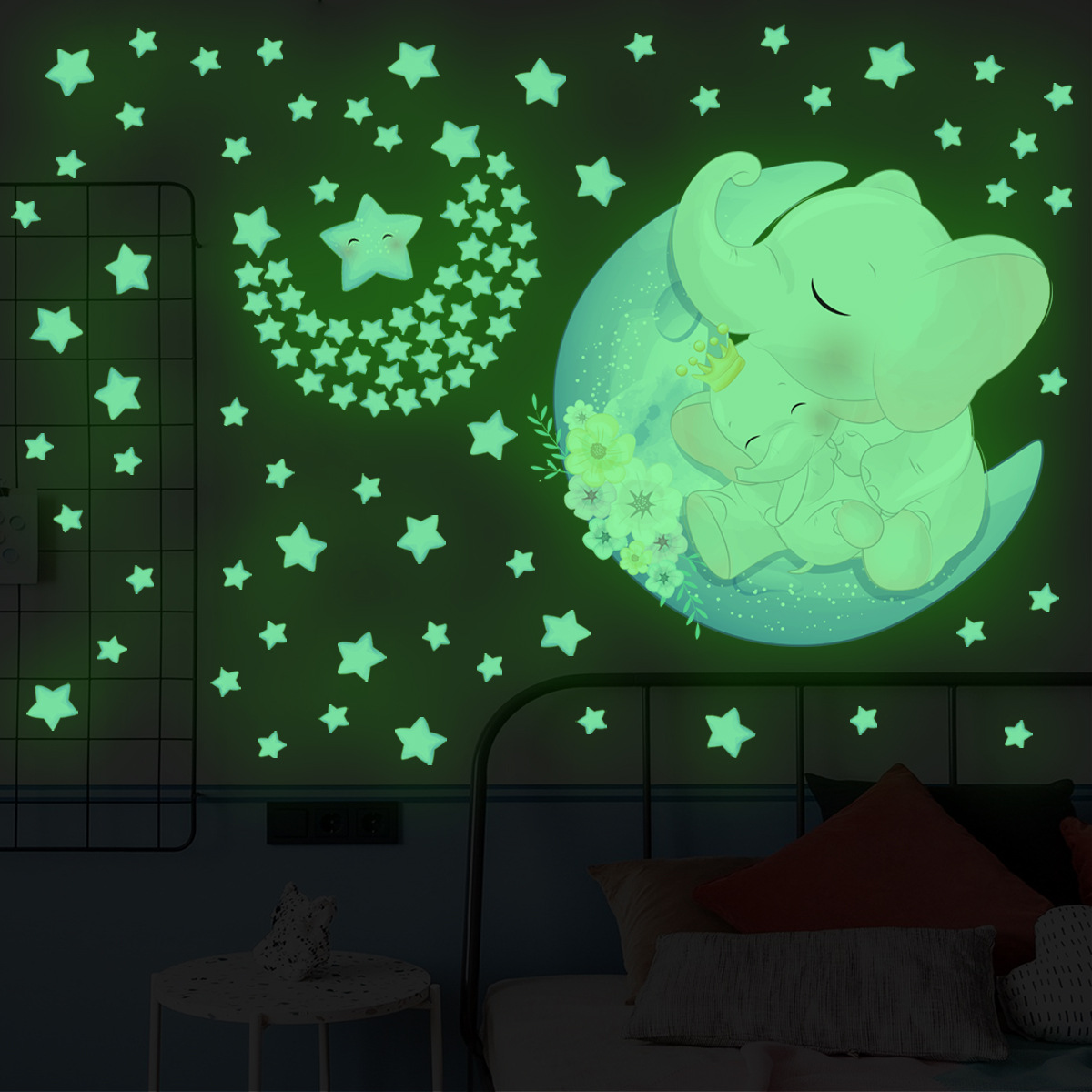 Title 5, Luminous Stars Cartoon Animal Living Room Bedro...