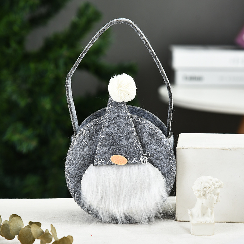 Round Tote Bag Gray Style