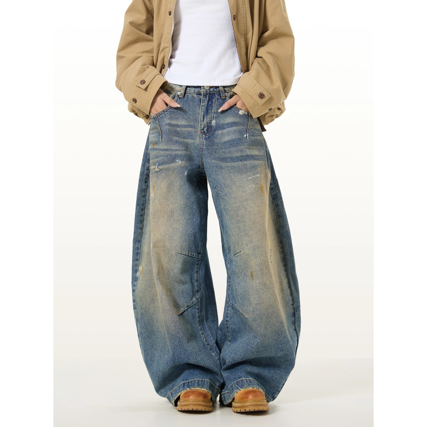 Retro Distressed Scythe Jeans For Men