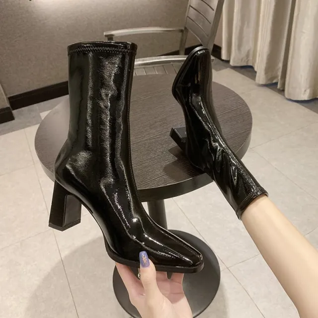 White French Style Autumn And Winter Mid calf Fashion Snow Boots Black - Shop at LoveMi