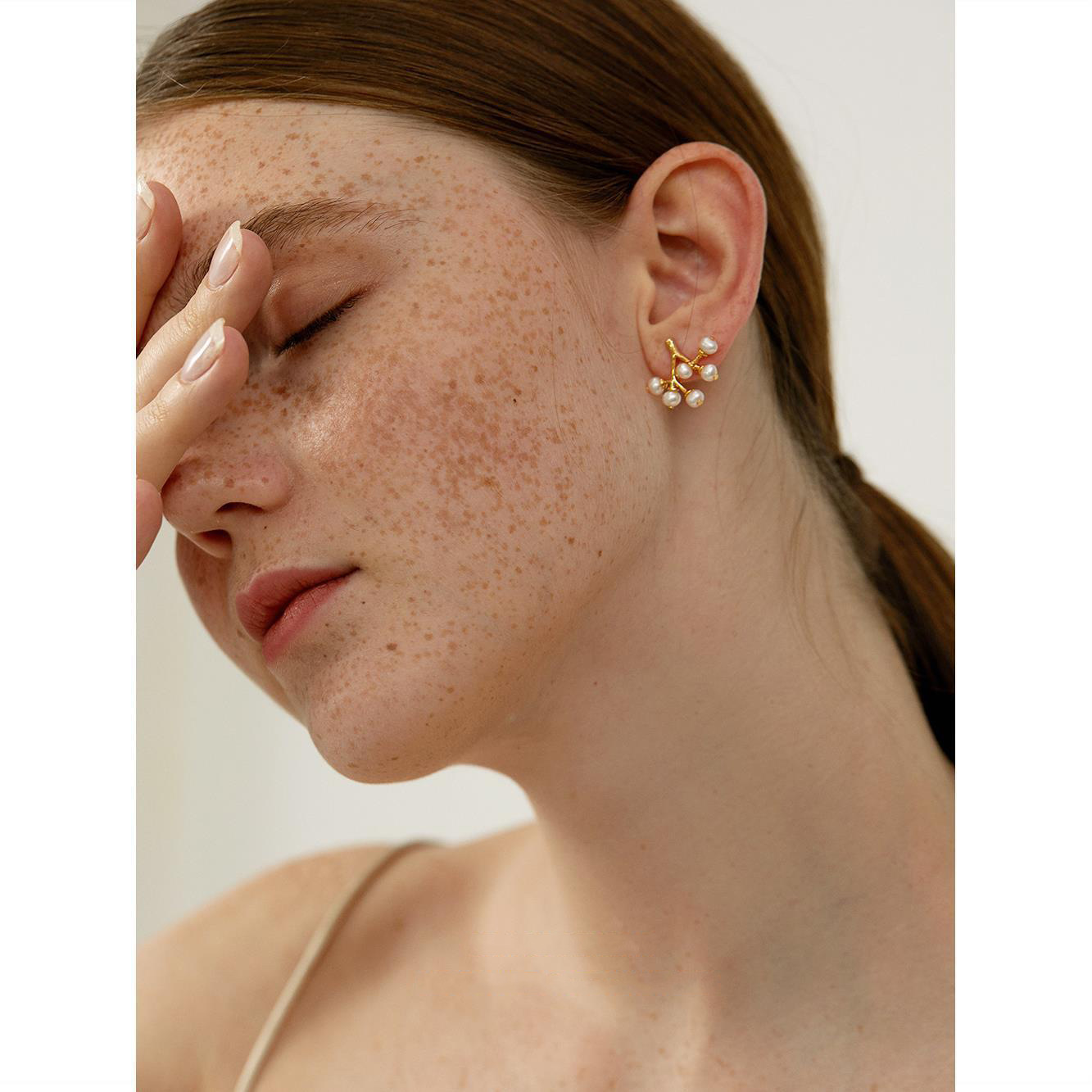 Branch Freshwater Pearl Silver Stud Earrings