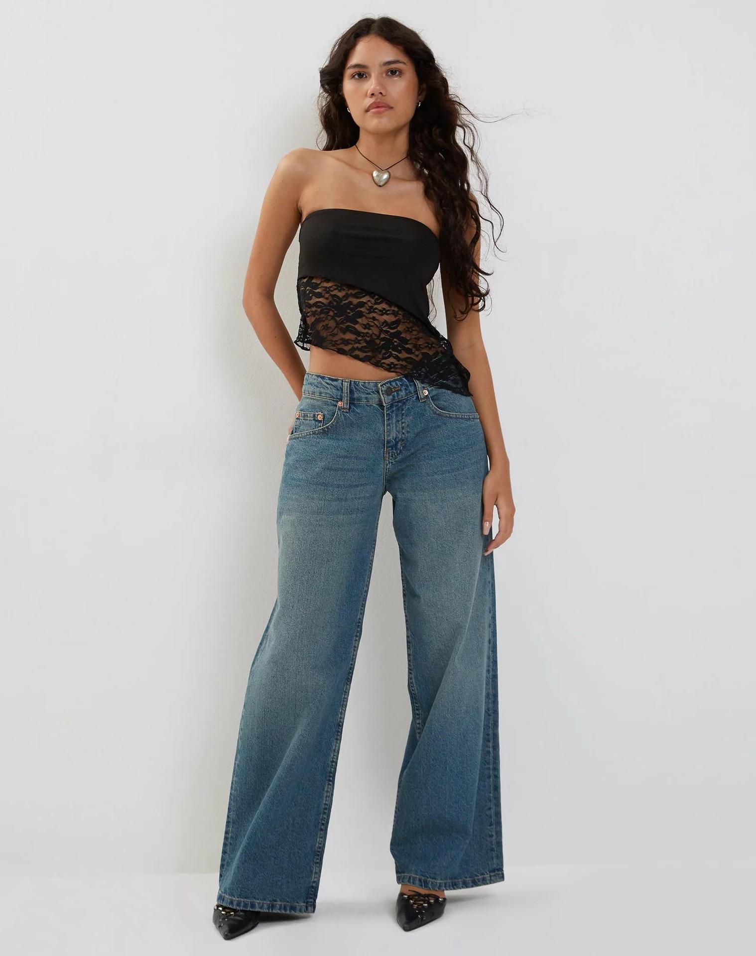 Women's Mesh Lace Top Spring Sexy Black Knitted Top - Image 11