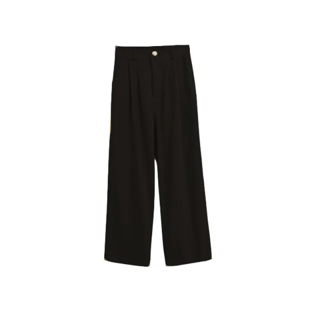 French Retro High Waist Korean Style Slimming Casual Pants Black - Shop at LoveMi