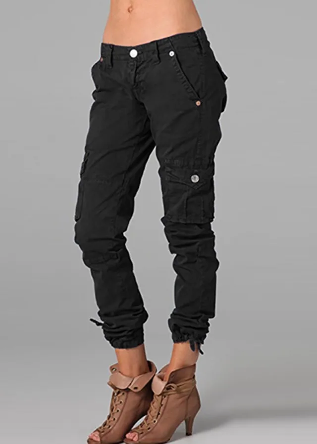 Multi Pocket Workwear Tactical Pants European And American Sports And Leisure Black - Shop at LoveMi