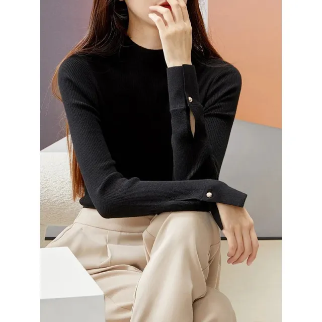 Women's Fashion Personalized Warm Keeping Sweater Black - Shop at LoveMi