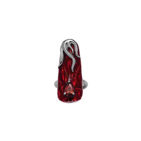 Flame Red Liquid Metal Ring