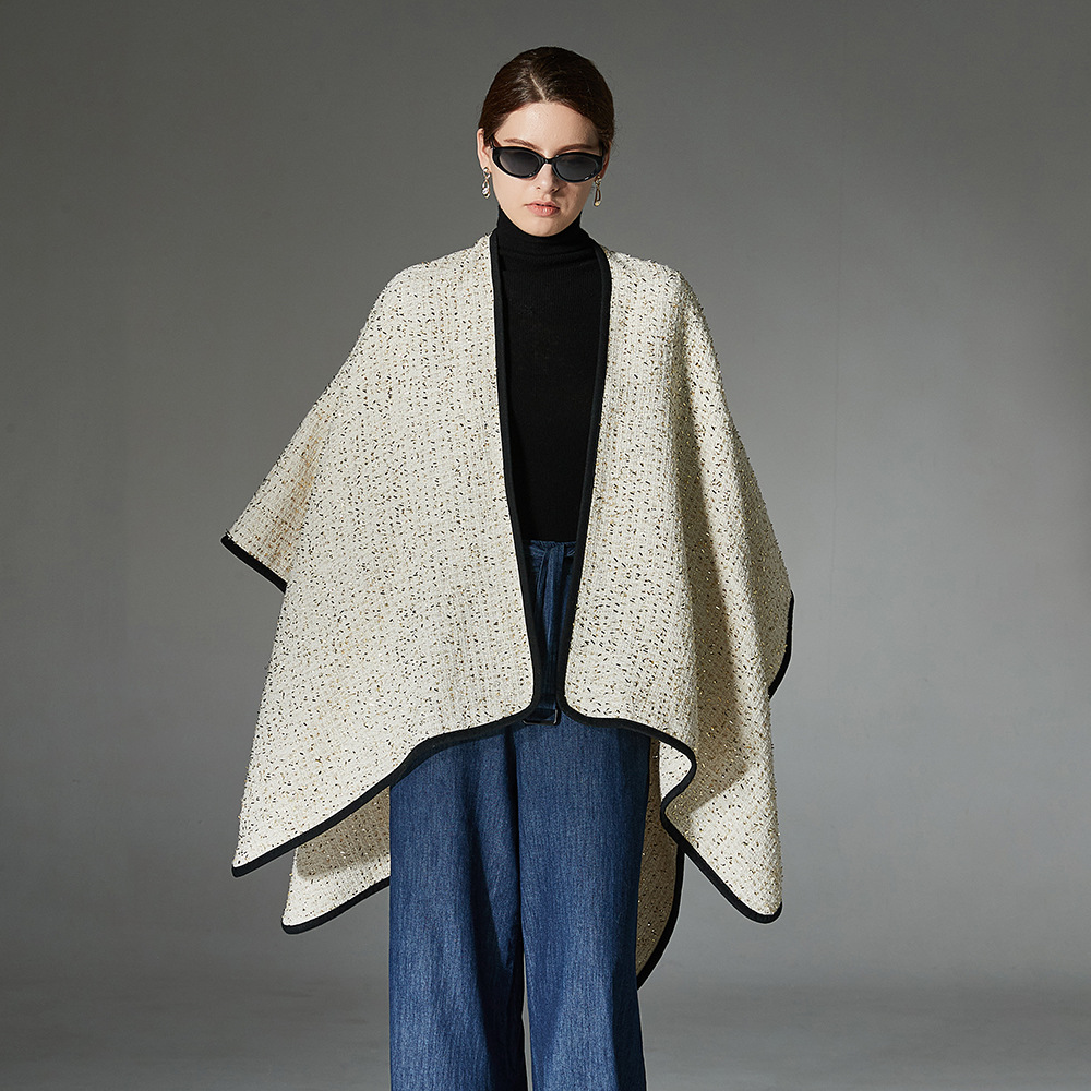 Wool Gold Silk Classic Style Shawl