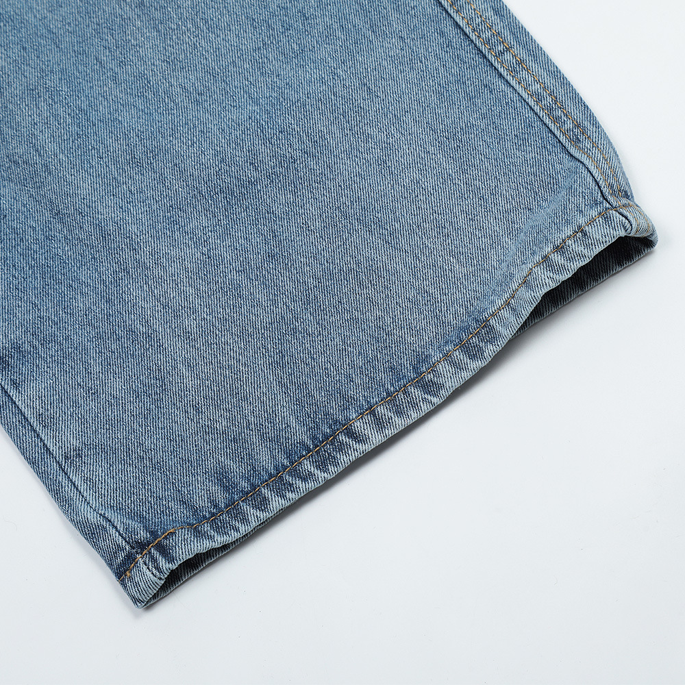 American Retro Multi-pocket Distressed Straight Cargo Pants Men - Image 1