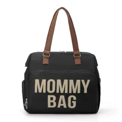 Large Capacity Multifunctional Crossbody Insulated Mummy Bag Backpack - Black - View 1