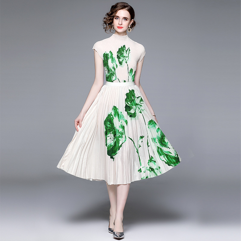 Pleated Two-Piece Top and Skirt Set, picture 7 of 11