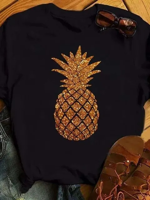 Female T shirt Fashion Pineapple Print Top Bt7951Hs - Shop at LoveMi