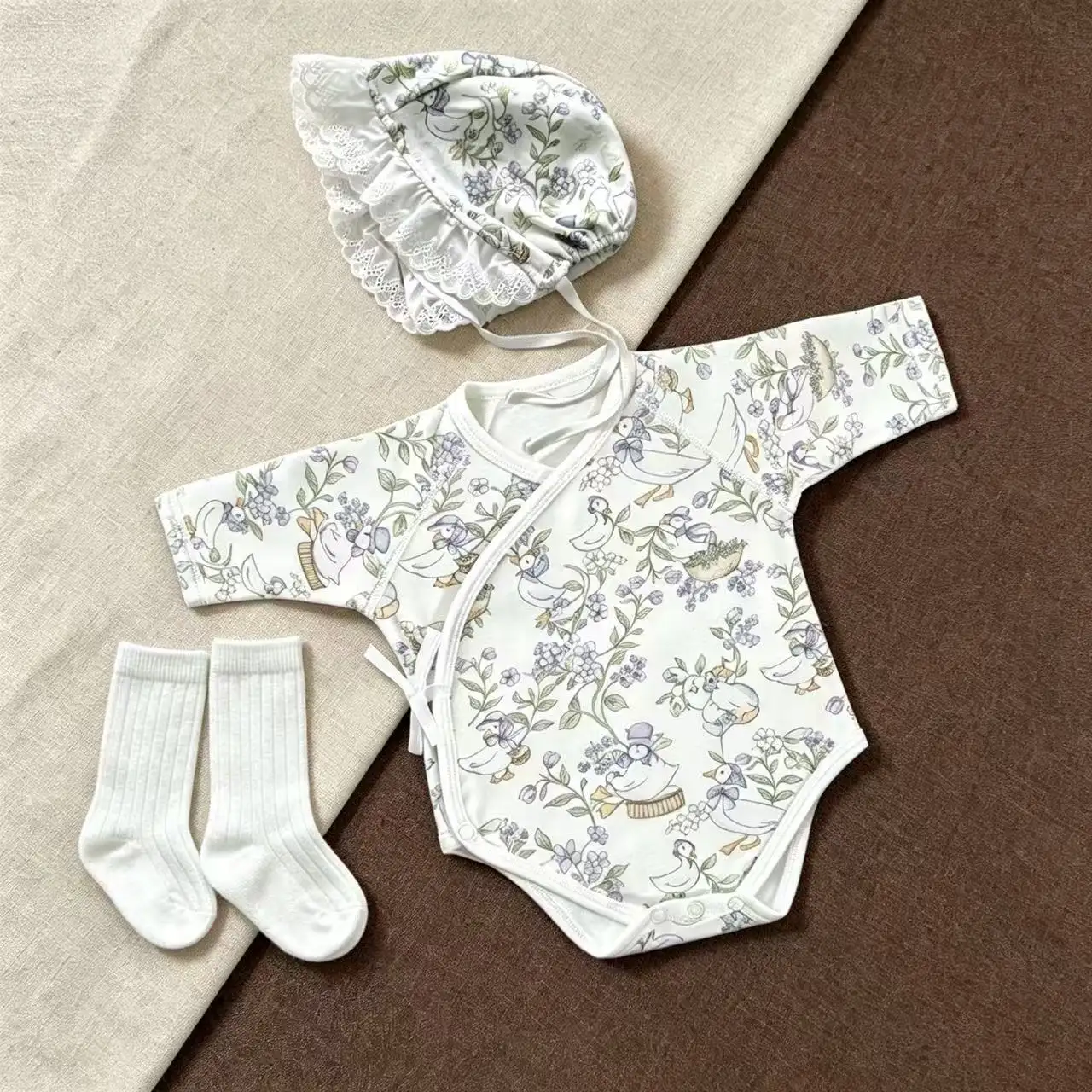 Four-season Pure Cotton Long-sleeve Romper