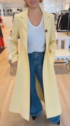 Women's Coat Lapel Leopard Print Casual Trench Women's Clothing - Light Yellow - View 1