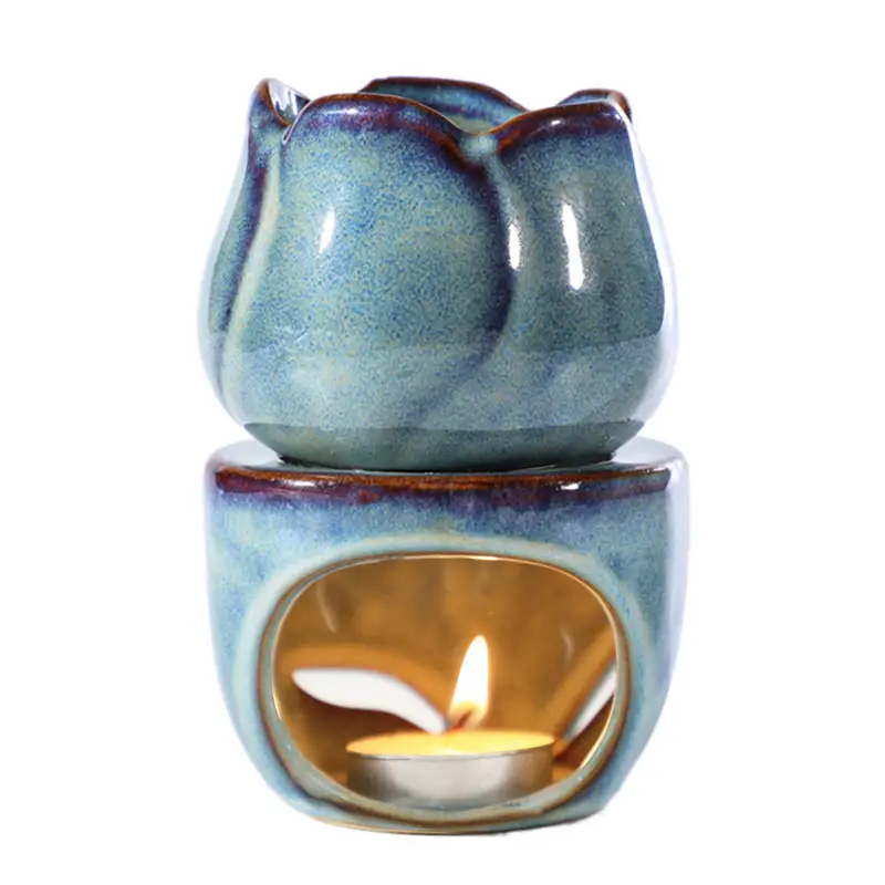 Tulipshaped Ceramic Aromatherapy Burner Largecapacity Essential Oil BurnerCandle