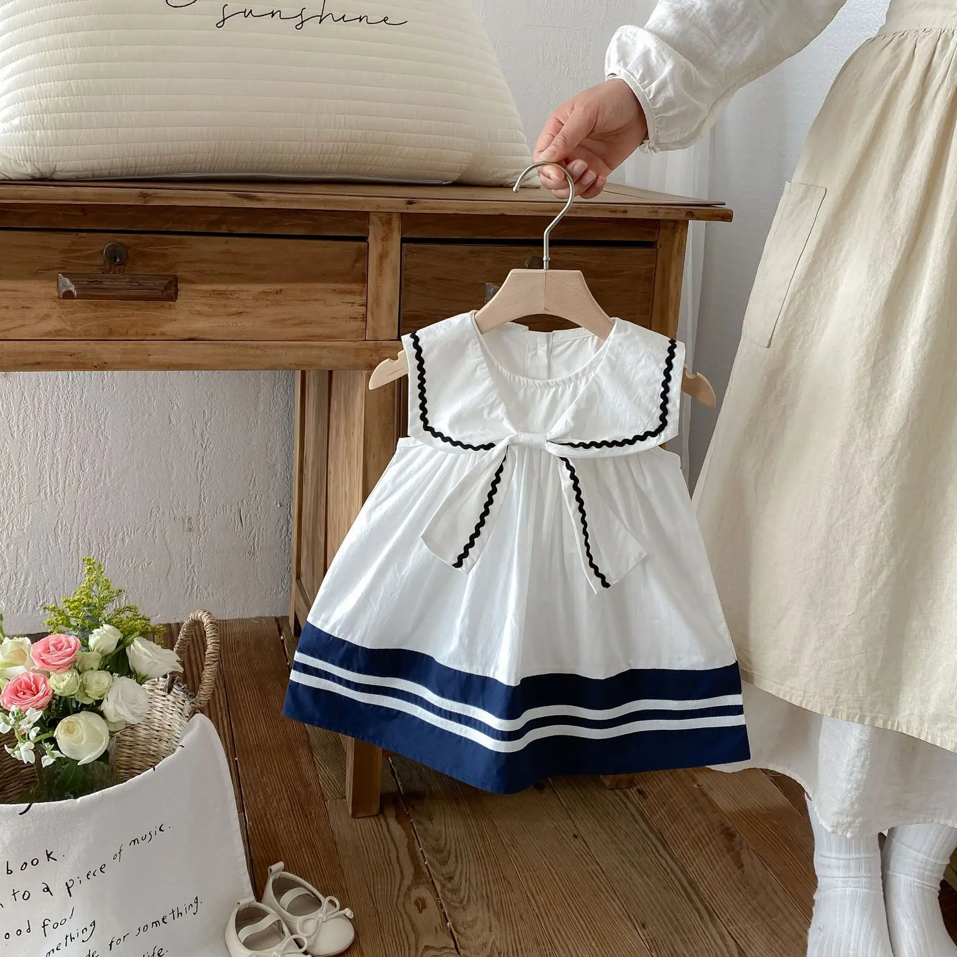 Cute Navy Blue School-style Dress