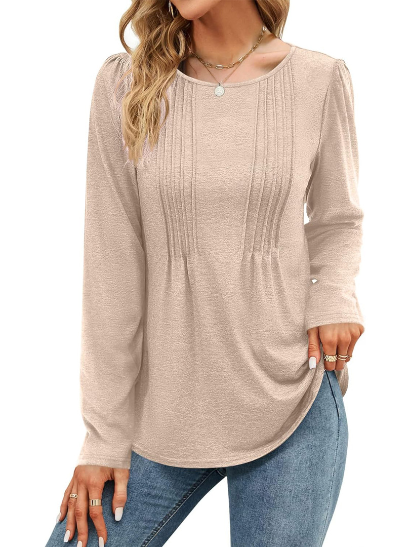 Plain-colored Long-sleeve Crew-neck Top — foto 6