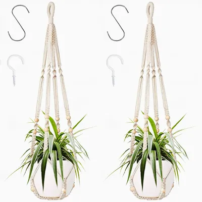 Flower Pot Net Pocket Bohemian Hand-woven Cotton String