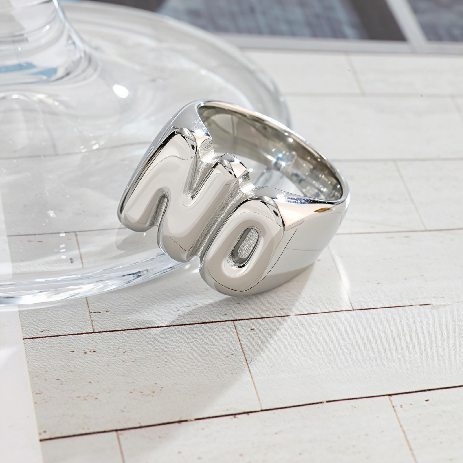 Two-Tone Letter NO Ring