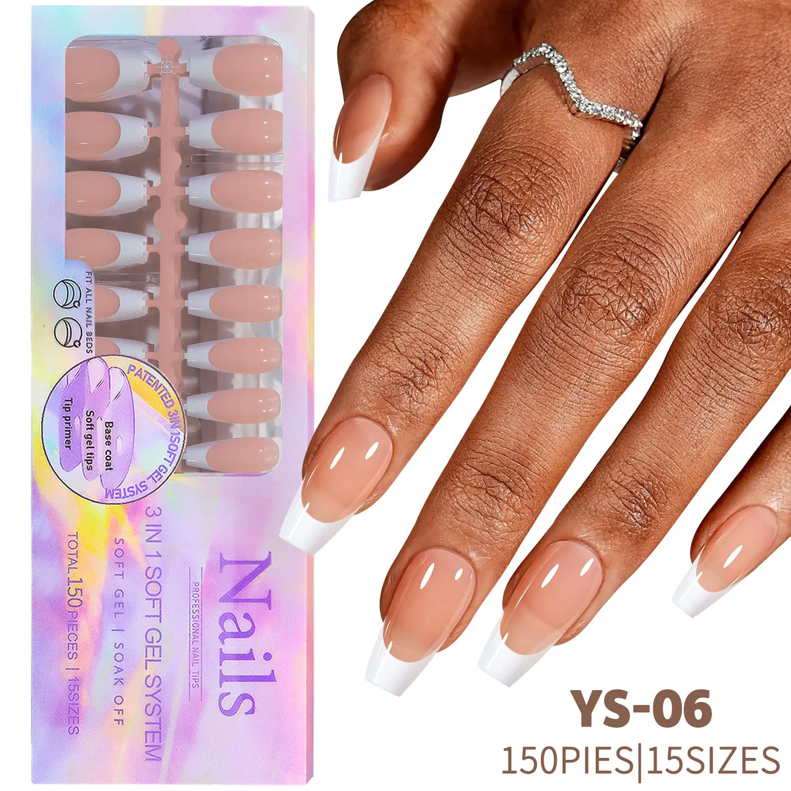Non Marking Wearable Detachable French Style Nail Patch