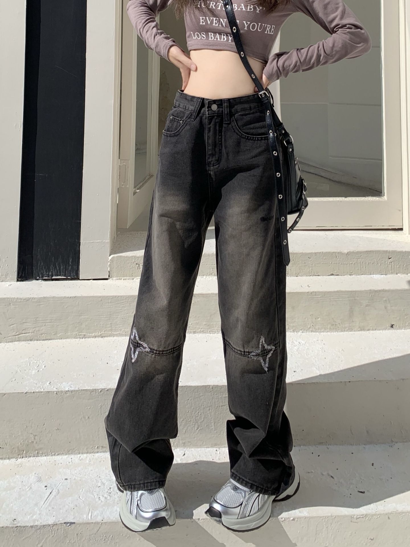 Women's Jeans New Fashion Retro Straight-leg Pants Design