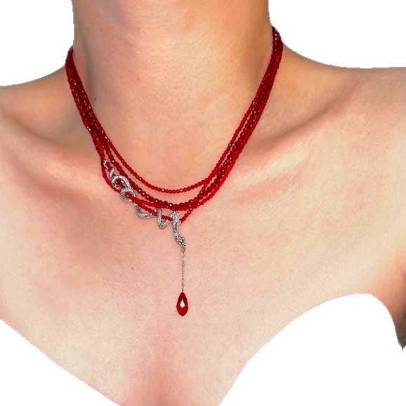 Snake-Style Beaded Necklace, picture 3 of 3