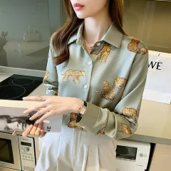 Autumn Fashionable Retro Style Top - Green - View 1