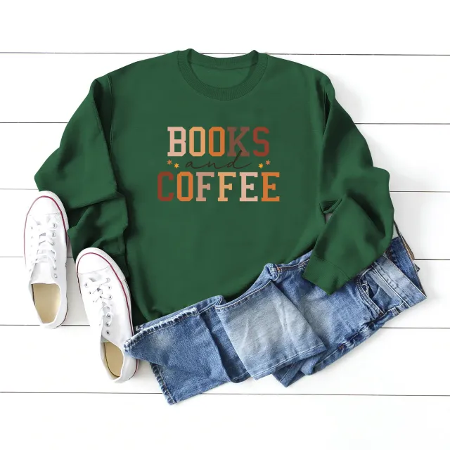 European And American Round Neck Sweater Women's Printing Stylish All matching Green - Shop at LoveMi
