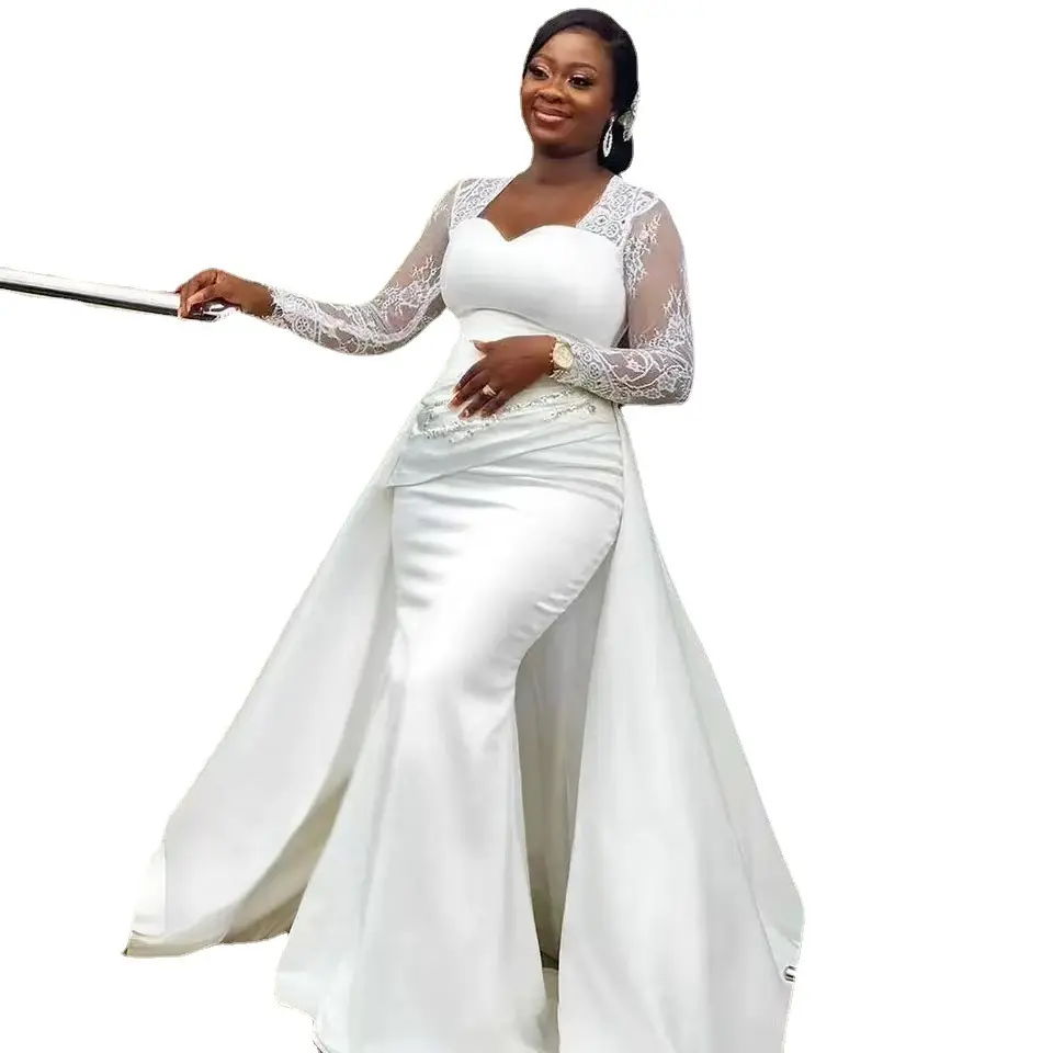 Slim High Waist White Satin Party Bridal