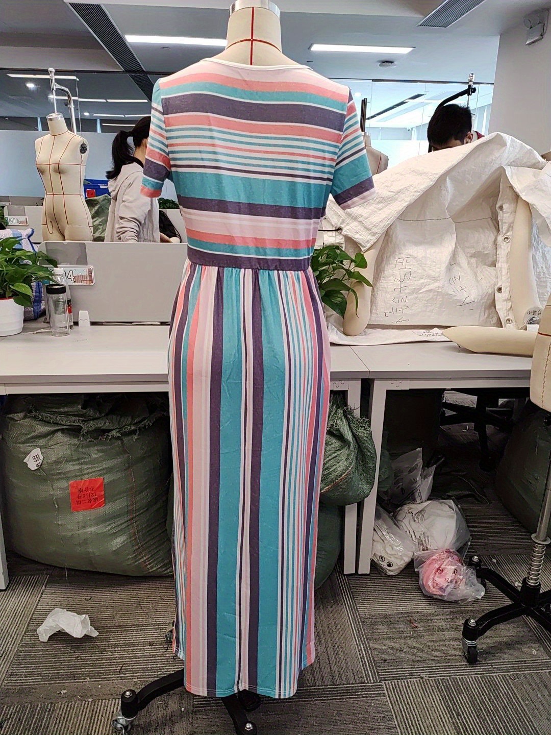 Striped Patchwork Waist-slimming Dress