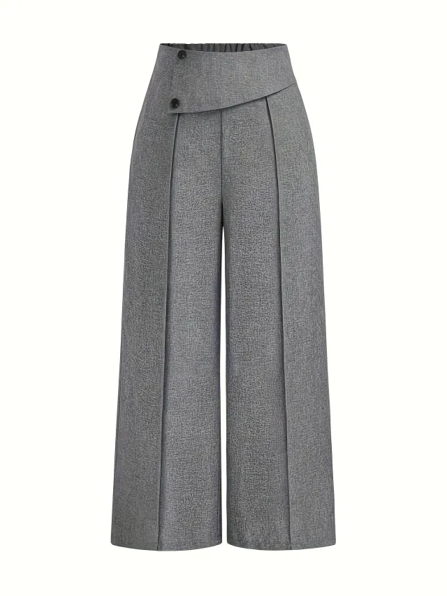 Slimming And Wide Leg Casual Pants For Women Gray - Shop at LoveMi