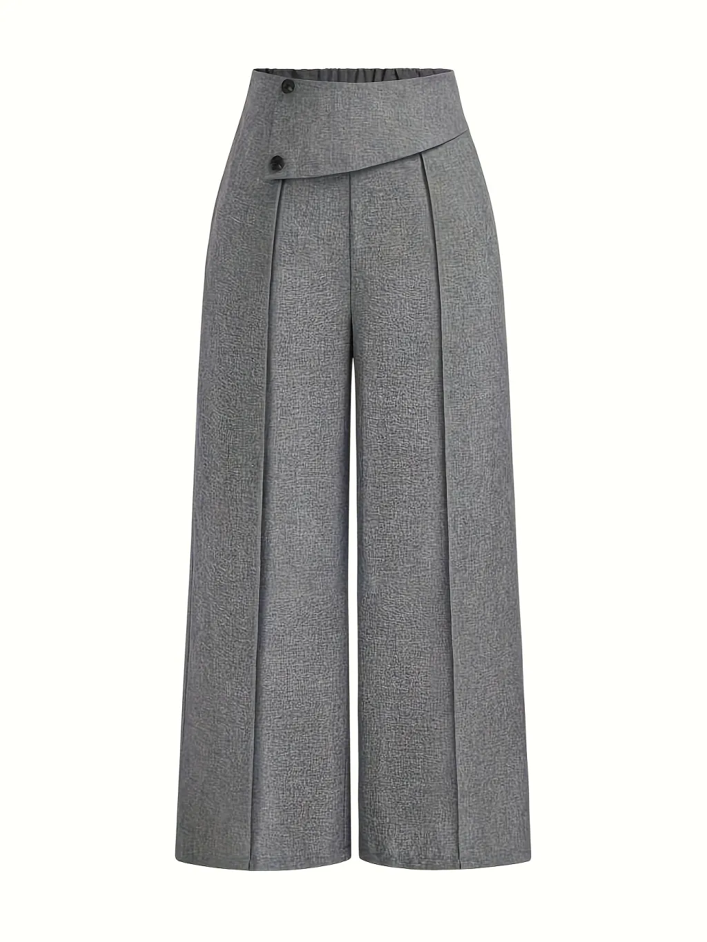 Slimming And Wide Leg Casual Pants For Women - Gray