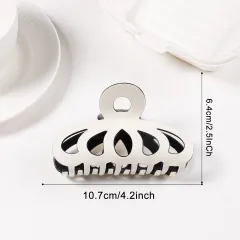 Contrast Colour Hollow Out Minimalist Updo Shark Clip - White - View 1